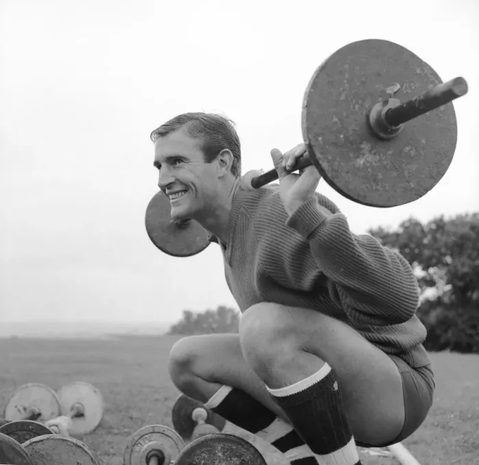 Framed Print : West Ham player Malcolm Allison seen here training with the team at Chigwell whilst