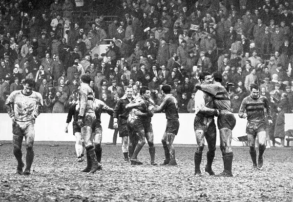 West Ham players celebrate at the end of the match. English FA Cup West Ham
