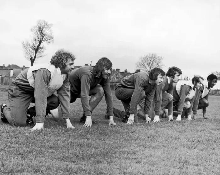 Framed Print : West Ham players get in a spot of training at their training ground at Chadwell Heath Framed Print : West Ham players get in a spot of training at their training ground at Chadwell Heath