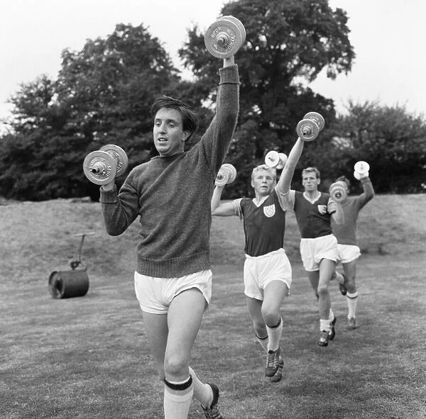 West Ham training, John Bond leading the way. 11th August 1958