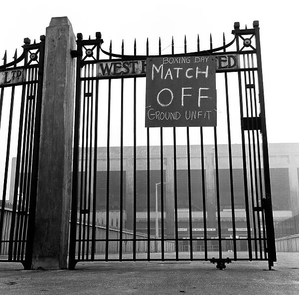West Ham v. Nottingham Forest. Upton Park closed on Boxing day due to a frozen pitch