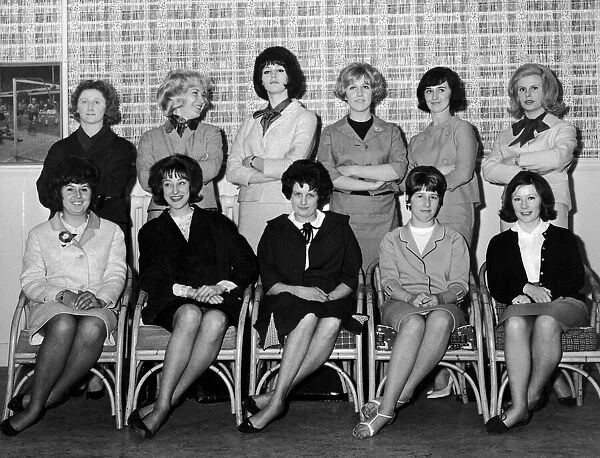 West Ham wives pose for a group photograph. They are back row left to right: Joan
