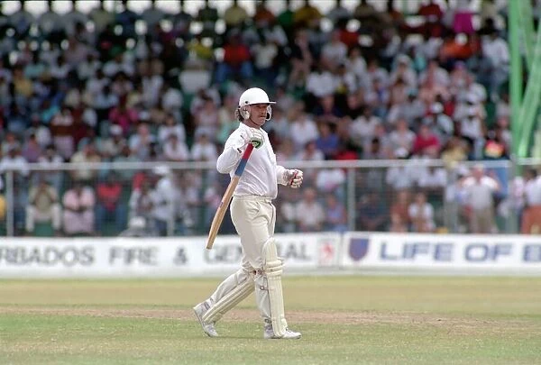 West Indies Cricket. West Indies v. England 5th Test. April 1990. Wayne Larkins