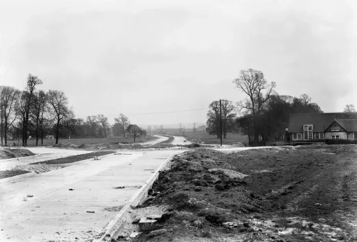 Framed Print : Western Avenue under construction Hillingdon Circa 1934