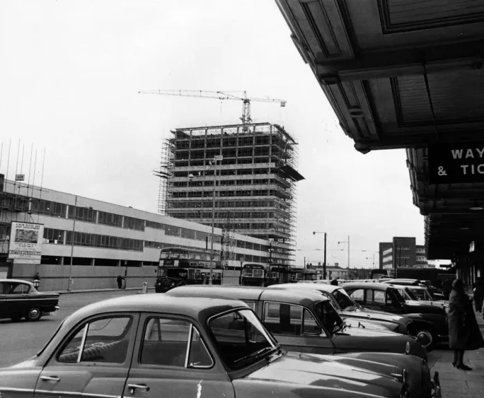 Framed Print : Western Tower, Station Hill, Reading, 2nd March 1966 Framed Print : Western Tower, Station Hill, Reading, 2nd March 1966