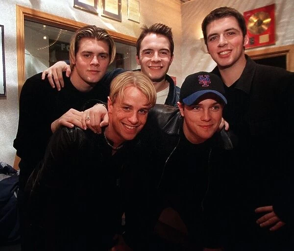 Westlife pop group November 1999 at Radio Forth