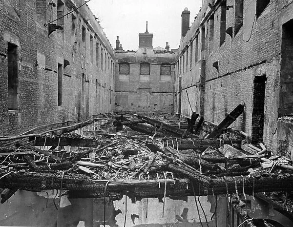 Westminster School, London, damaged in an air raid attack on 10th May 1941