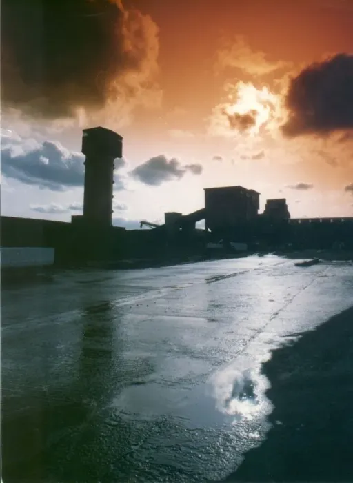 Framed Print : Westoe Colliery silhouetted against the sky, October 1992