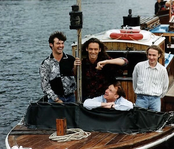 Wet Wet Wet pop group music on boat barge at Balmaha circa 1995