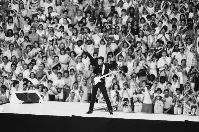 Framed Print : Wham. The Farewell Concert at Wembley Stadium, London England (Picture Framed Print : Wham. The Farewell Concert at Wembley Stadium, London England (Picture