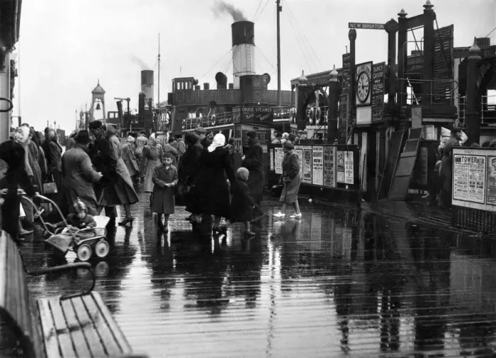 Framed Print : White holidays Liverpool. The ferry boat passengers at Liverpool Landing Stage did not