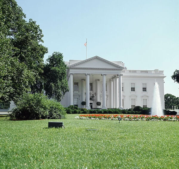 The White House at 1600 Pennsylvania Avenue Northwest, Washington, D. C. Circa 1970