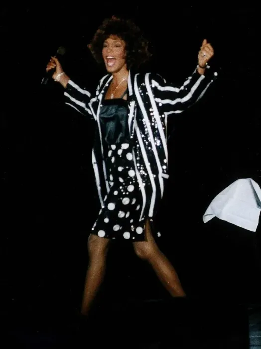 Framed Print : Whitney Houston Singer perfoming on Stage
