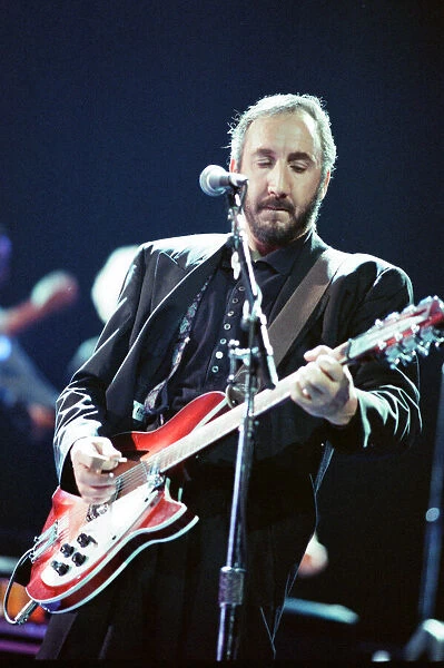 The Who rock group performing on stage in America during their reunion tour in