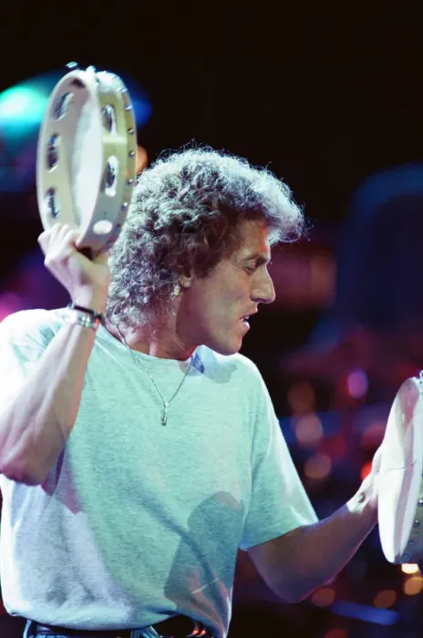 Framed Print : The Who rock group performing on stage in America during their reunion tour in