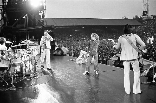 The Who rock group performing at The Valley, home of Charlton Athletic football club