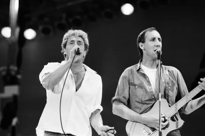 Framed Print : The Who rock group, performing at Wembley Stadium for Live Aid Framed Print : The Who rock group, performing at Wembley Stadium for Live Aid