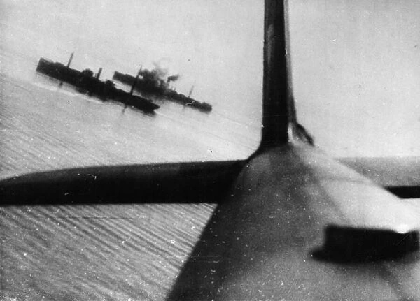 Wide sweeps of the North Sea are being made by the RAF in the search for enemy shipping