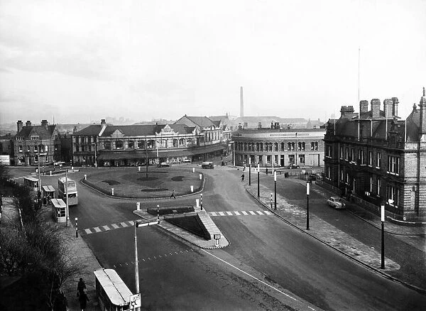 Widnes Centre and Town Hall, Cheshire. Circa 1959