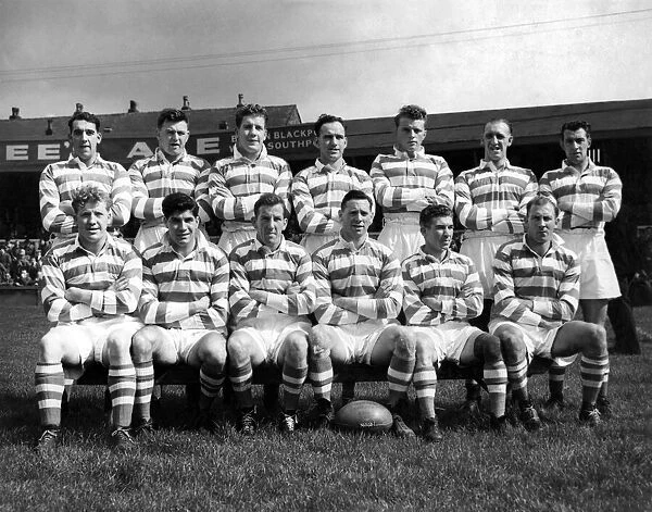 Wigan Rugby Leauge football team. Back row: (left to right) A. Armstrong, N. D. Silcock, F