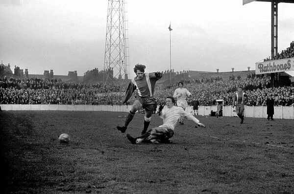 Wigan v Port Vale FA Cup Round One 1969  /  70 Season Wigan winger Breen tries to get
