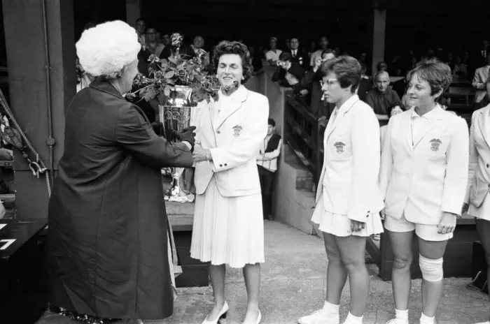 Framed Print : The Wightman Cup held at All England Lawn Tennis and Croquet Club, Wimbledon