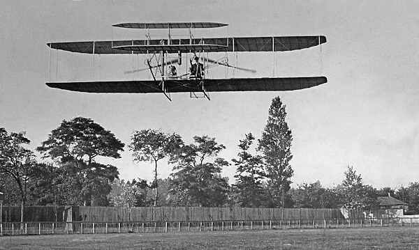 Wilbur Wright seen here in flight during the Wright Brothers exhibition flights at Pau