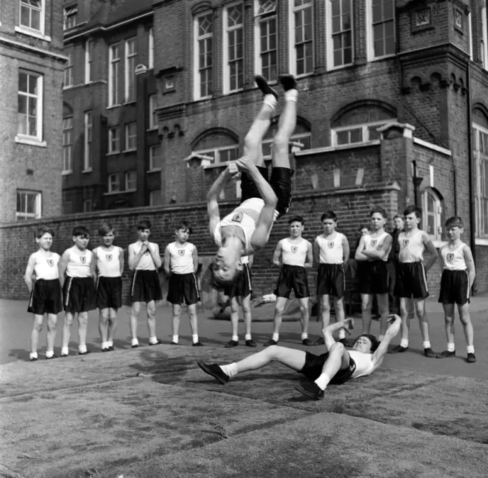 Framed Print : William Blake Secondary School, Battersea. Gymnastics. March 1952 C1257 Framed Print : William Blake Secondary School, Battersea. Gymnastics. March 1952 C1257