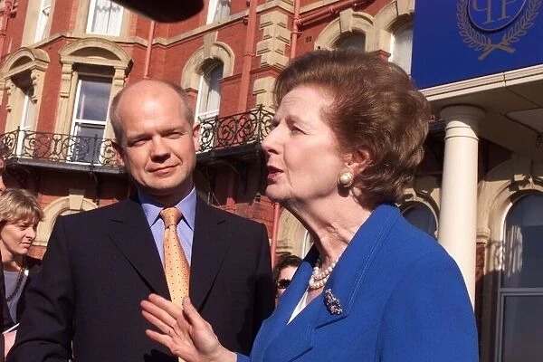 William Hague October 1999 Leader of the Conservative party stands alongside Lady