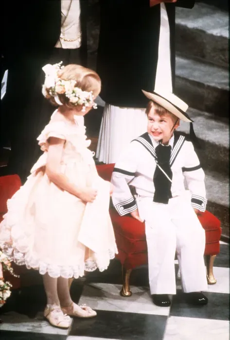 Framed Print : William with Laura Fellowes at wedding of Prince Andrew and Sarah Ferguson