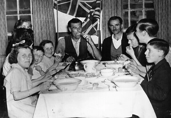 The Williams family in liberated Guernsey. The family including 6 children had a very