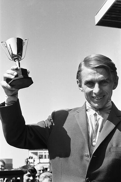 Willie Carson Song of the Sea jockey winner of the 1971 Andy Capp Handicap seen here with