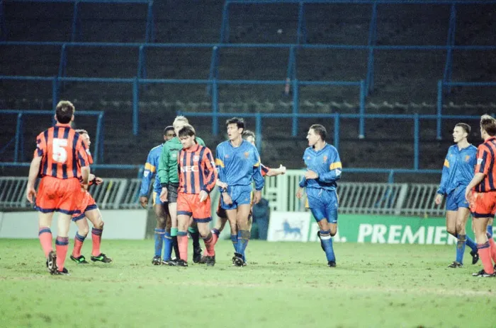 Framed Print : Wimbledon 1-3 Everton, League match at Selhurst Park, Tuesday 26th January 1993