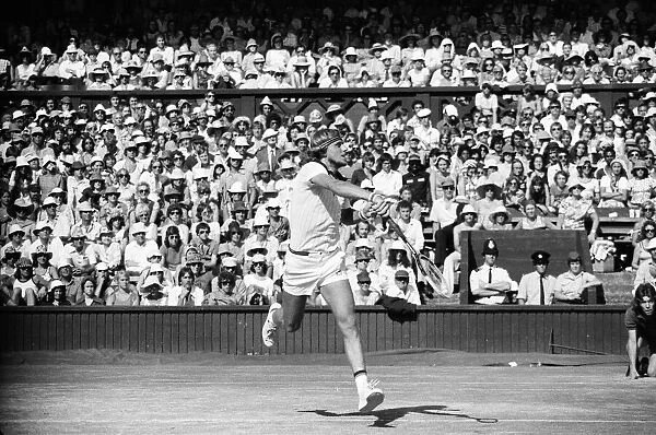 Wimbledon 1976. Bjorn Borg in action. 1st July 1976
