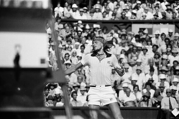 Wimbledon 1976. Bjorn Borg against Roscoe Tanner 1st July 1976