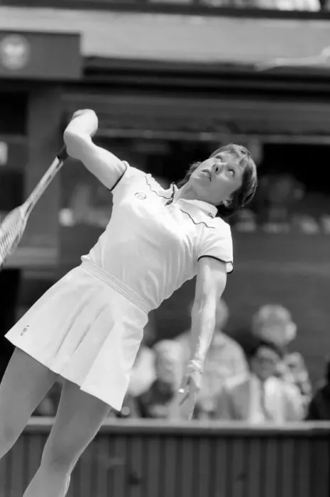 Framed Print : Wimbledon 1980: 2nd day. Navratilova vs. Kloss. Navratilova in action against Kloss