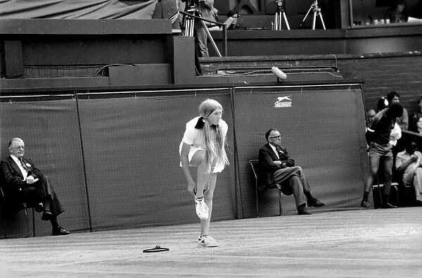 Wimbledon 1980. 7th day. Wade vs. Jaeger on the Centre court today. June 1980 80-3384-038