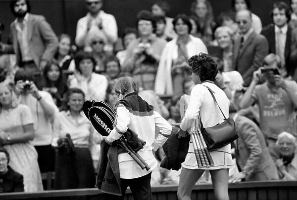 Wimbledon 1980. 7th day. Wade vs. Jaeger on the Centre court today. June 1980 80-3384-031