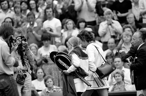 Wimbledon 1980. 7th day. Wade vs. Jaeger on the Centre court today. June 1980 80-3384-030