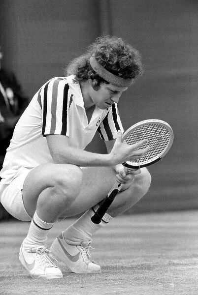 Wimbledon 1980: Menes Final: Bjorn Borg v. John McEnroe. July 1980 80-3479a-020