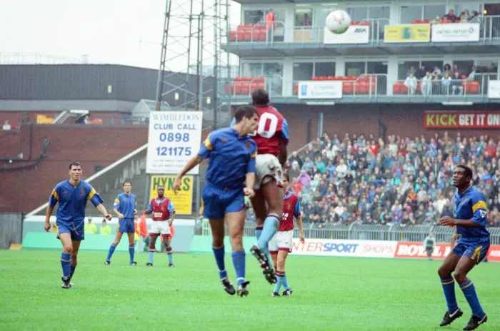 Framed Print : Wimbledon 2-3 Aston Villa, league match at Plough Lane, Saturday 3rd October 1992 Framed Print : Wimbledon 2-3 Aston Villa, league match at Plough Lane, Saturday 3rd October 1992