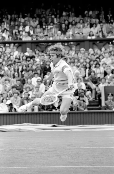 Framed Print : Wimbledon 3rd Day: John McEnroe in action. June 1981 81-3579-005