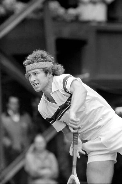 Wimbledon 6th Day: McEnroe v. Stan Smith. Centre Court - McEnroe in action today