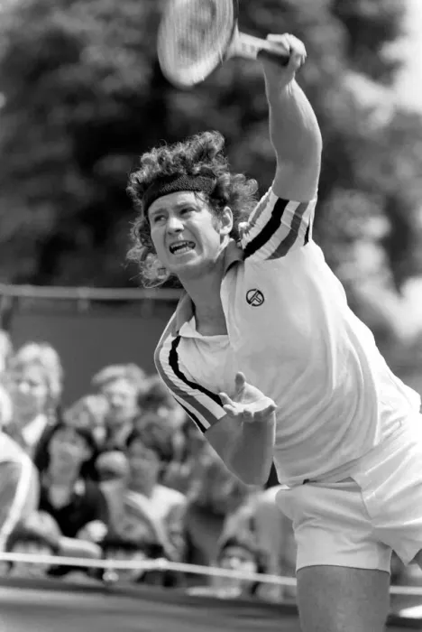 Framed Print : Wimbledon 80, 5th day. John McEnroe vs. Rocavert. John McEnroe. June 1980 80-3345-030
