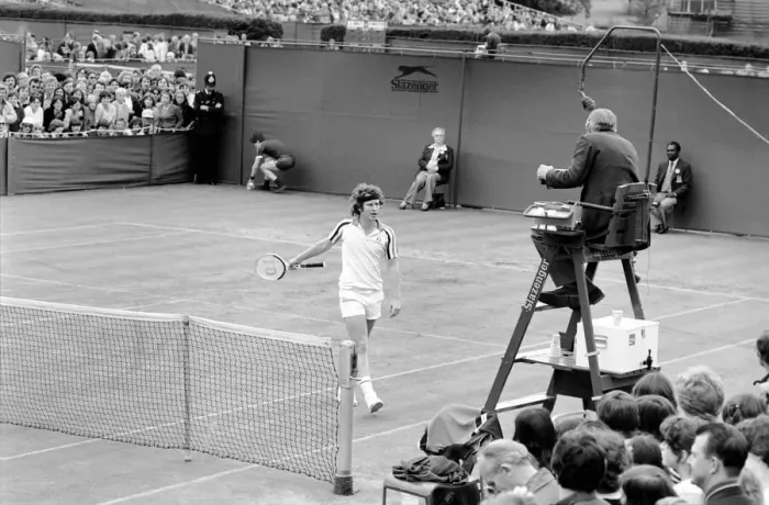 Framed Print : Wimbledon 80, 5th day. John McEnroe vs. Rocavert. John McEnroe. June 1980 80-3345-011
