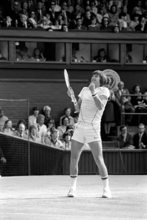 Framed Print : Wimbledon 8th Day: Frawley on Mayotte: Jimmy Connors in action today against Amritraj Framed Print : Wimbledon 8th Day: Frawley on Mayotte: Jimmy Connors in action today against Amritraj
