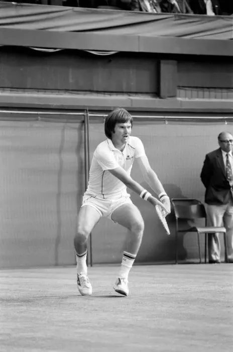 Framed Print : Wimbledon 8th Day: Frawley on Mayotte: Jimmy Connors in action today against Amritraj Framed Print : Wimbledon 8th Day: Frawley on Mayotte: Jimmy Connors in action today against Amritraj
