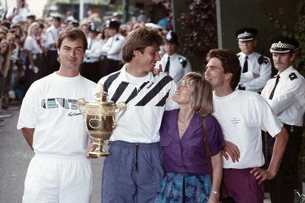 Wimbledon. Champion Michael Stich with Trophy and Family. July 1991 91-4302-301
