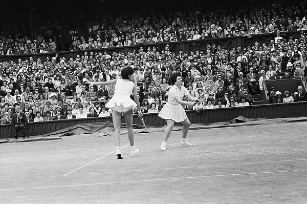 Wimbledon Championship Final 1965. Maria Bueno and Billie Jean Moffitt defeated