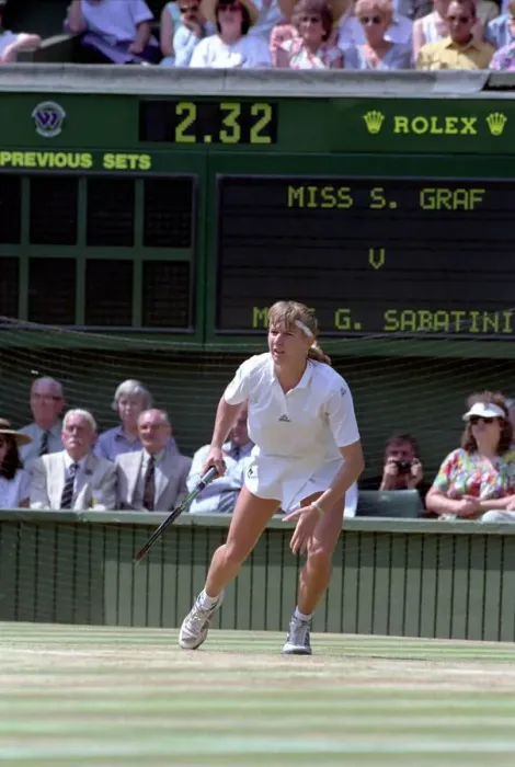 Framed Print : Wimbledon Ladies Tennis Final. Steffi Graf v. Gabriella Sabatini. July 1991 91-4293-111 Framed Print : Wimbledon Ladies Tennis Final. Steffi Graf v. Gabriella Sabatini. July 1991 91-4293-111